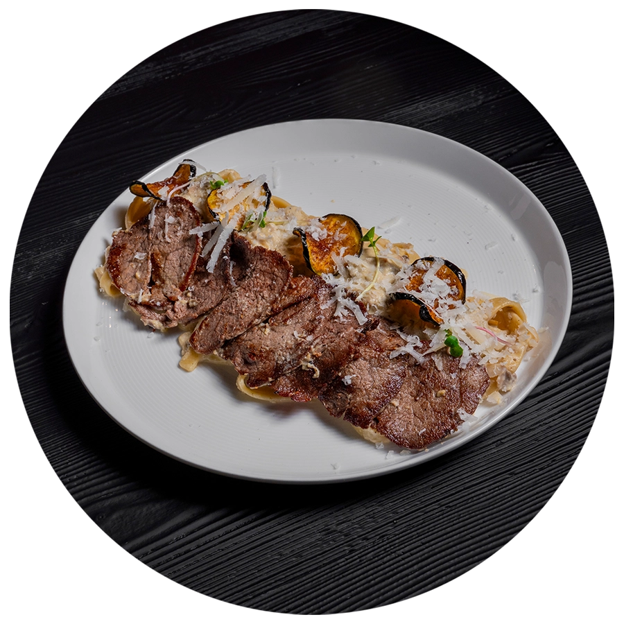 پاستا گوشت و بادمجان